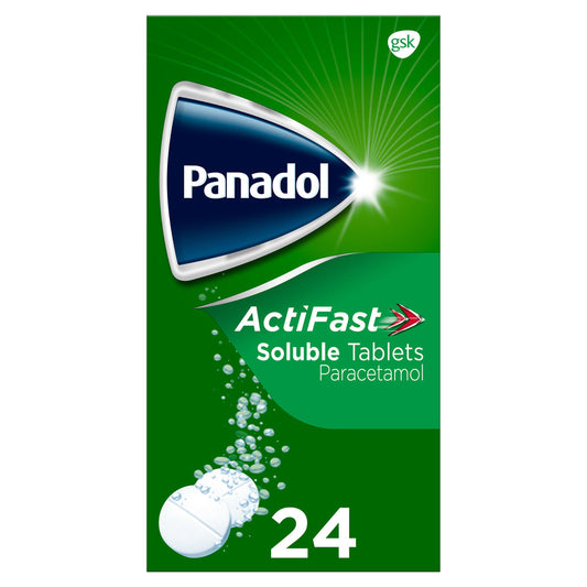 Panadol Actifast Soluble Paracetamol Pain Relief Tablets 500mg x24 pain relief Sainsburys   