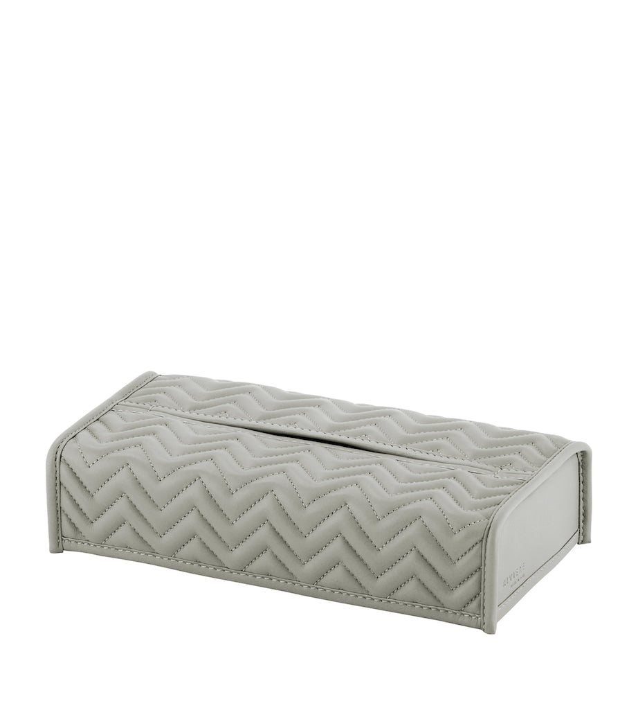 Riviere herringbone quilted rectangular box Italian leather - British product