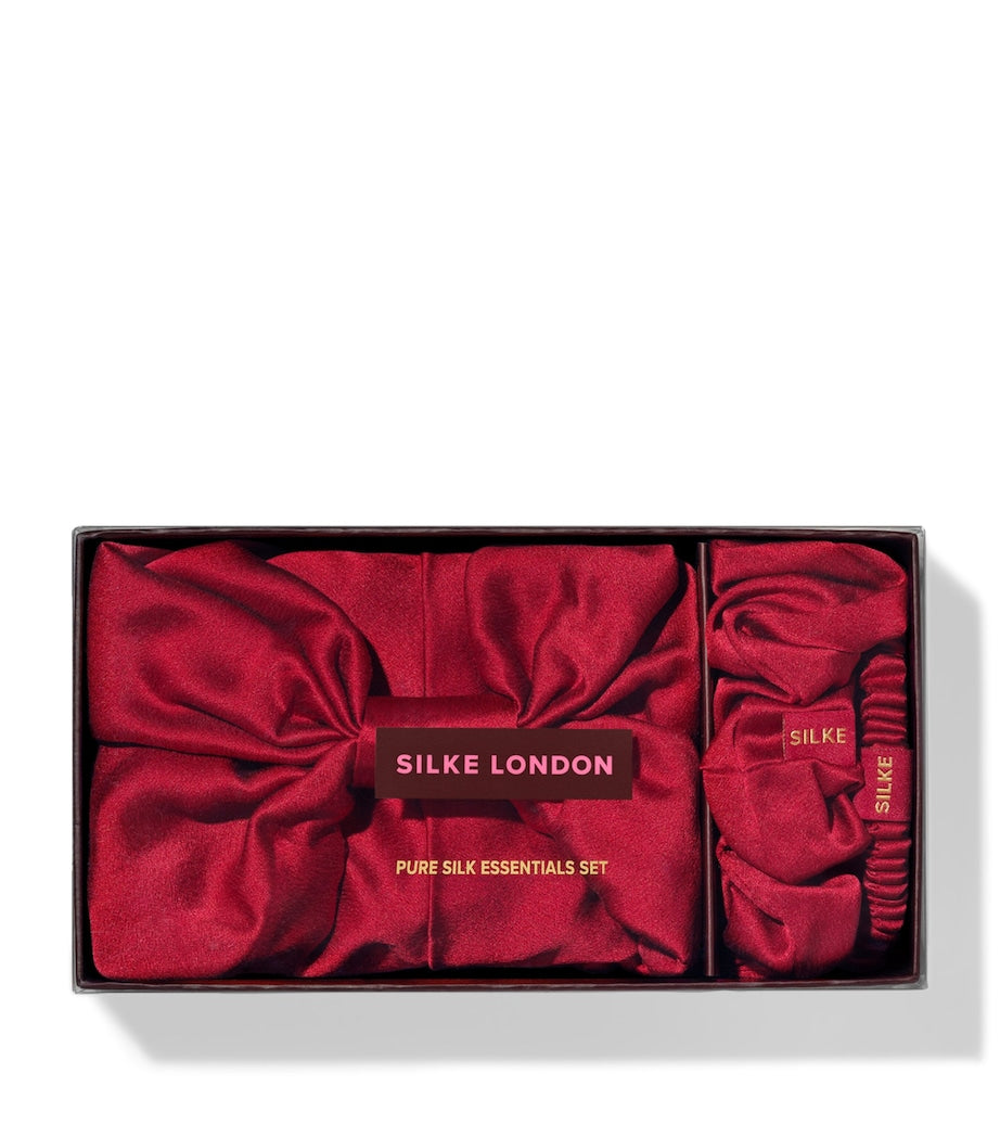 SILKE Silke Essentials Set silk haircare turban and scrunchies (British brand)