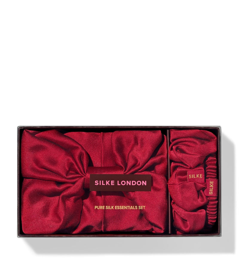 SILKE Silke Essentials Set silk haircare turban and scrunchies (British brand)