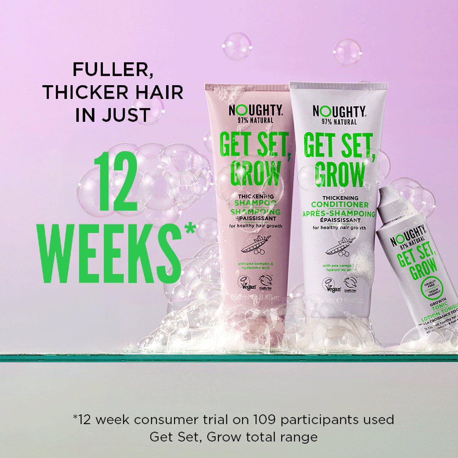Noughty Get Set Grow thickening conditioner 250ml, imported from the UK