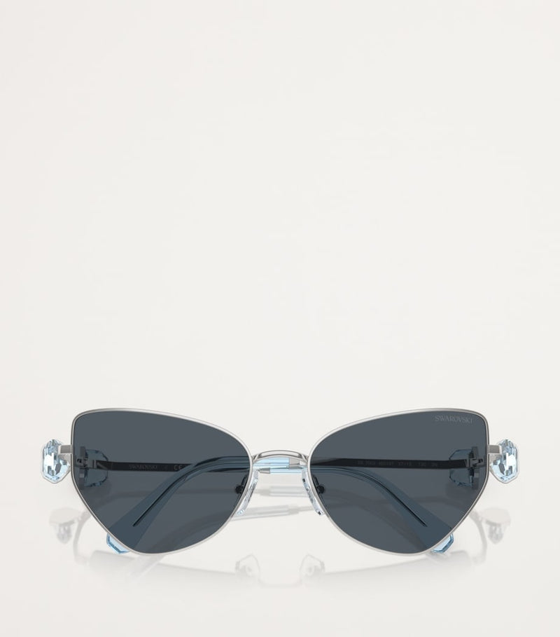 Swarovski metal cat eye sunglasses with crystal accents - British product