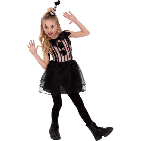 Smiffys dark vintage clown costume for girls, imported from the UK