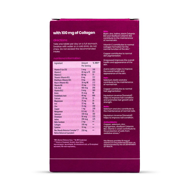 Neubria Neu Beauty multivitamin 30 tablets, UK version