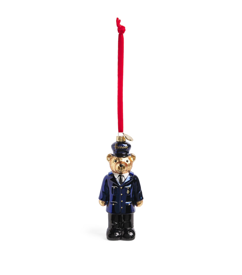 Harrods police bear tree decoration hand-painted glass, imported from the UK