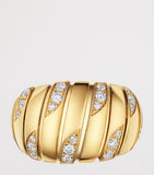 Bvlgari yellow gold and diamond Tubogas ring, UK version