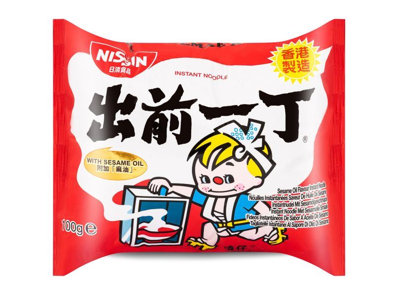 Nissin sesame oil flavour instant noodles, UK version