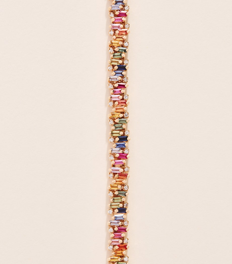 Suzanne Kalan rainbow sapphire tennis bracelet, imported from the UK