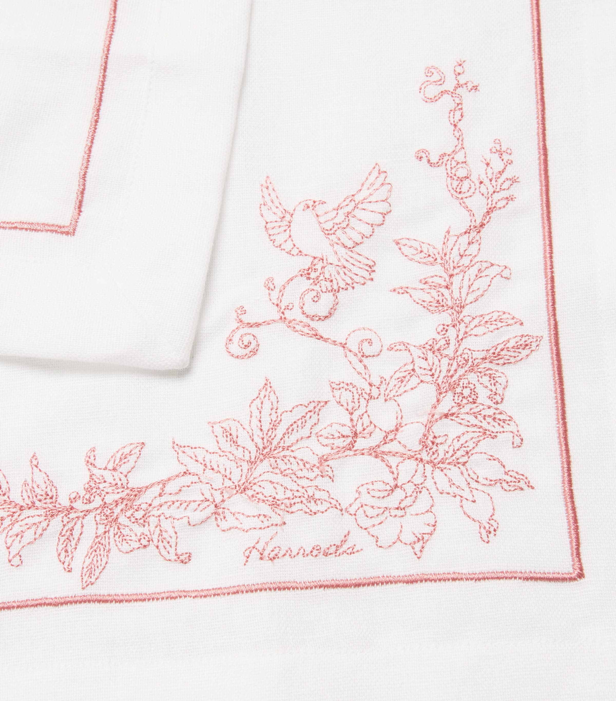 Harrods cotton-linen embroidered napkins set of 4, UK version