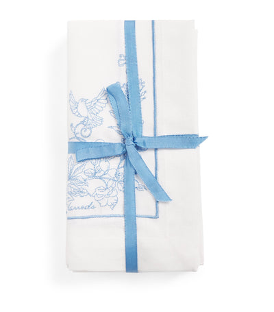 Harrods Harrods Cotton-Linen Embroidered Fabric Napkins Set of 4- Buy online at McGrocer
