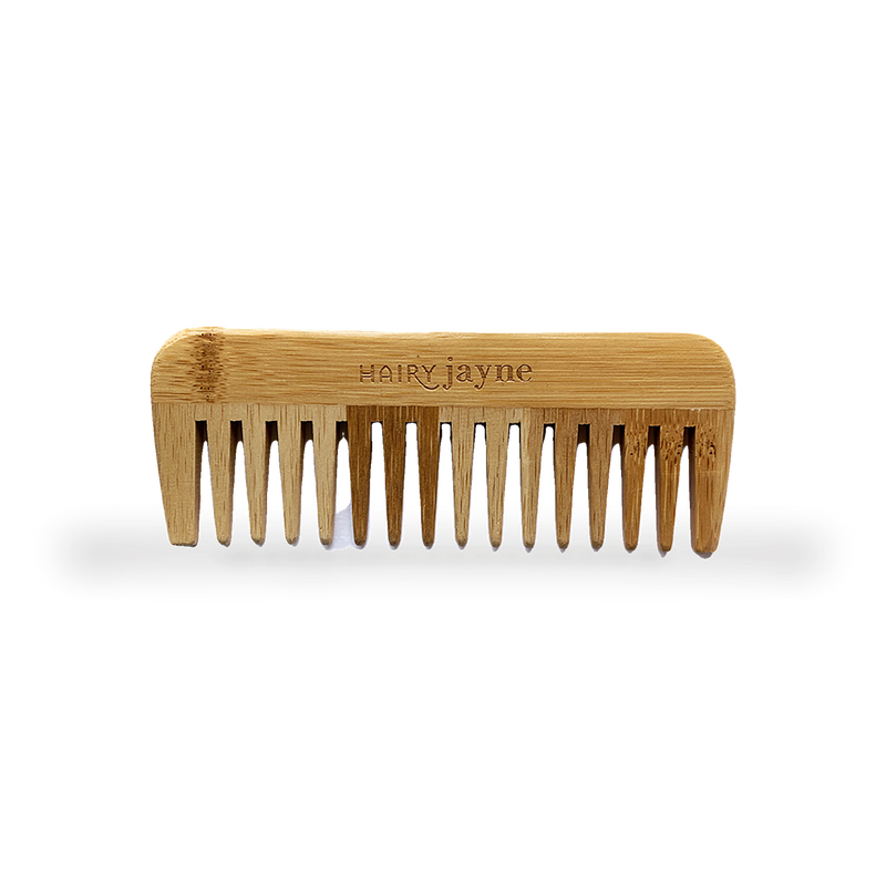 Bamboo detangling comb wide-tooth plastic-free, imported from the UK