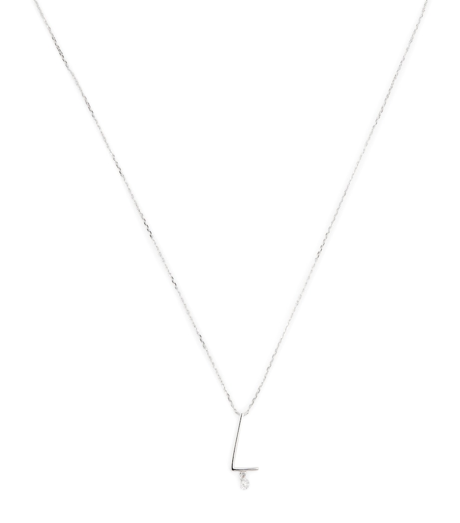 Persée alphabet necklace with floating diamond (British brand)