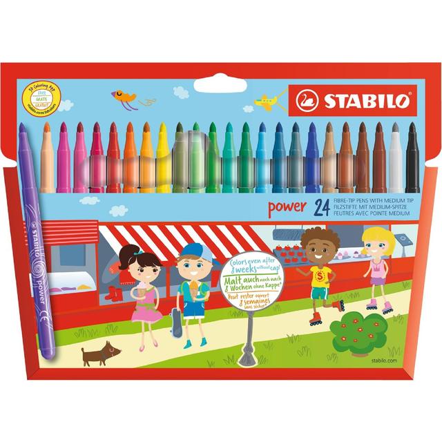 STABILO Power colouring pens wallet of 24 assorted colours   24 per pack GOODS M&S   