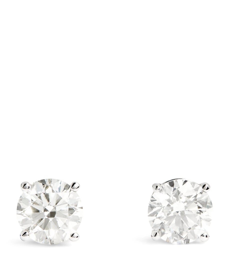 Harrods white gold diamond stud earrings 1.50ct (British brand)