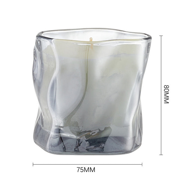 Livingandhome bluebell soy wax scented candle in twisted glass jar, UK version