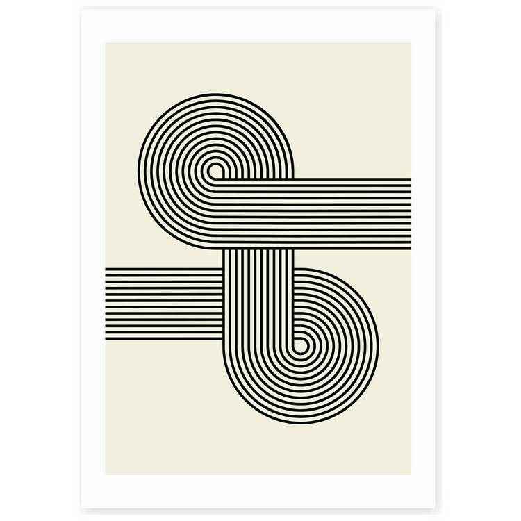 East End Prints Retro Wave Art Print A3, imported from the UK