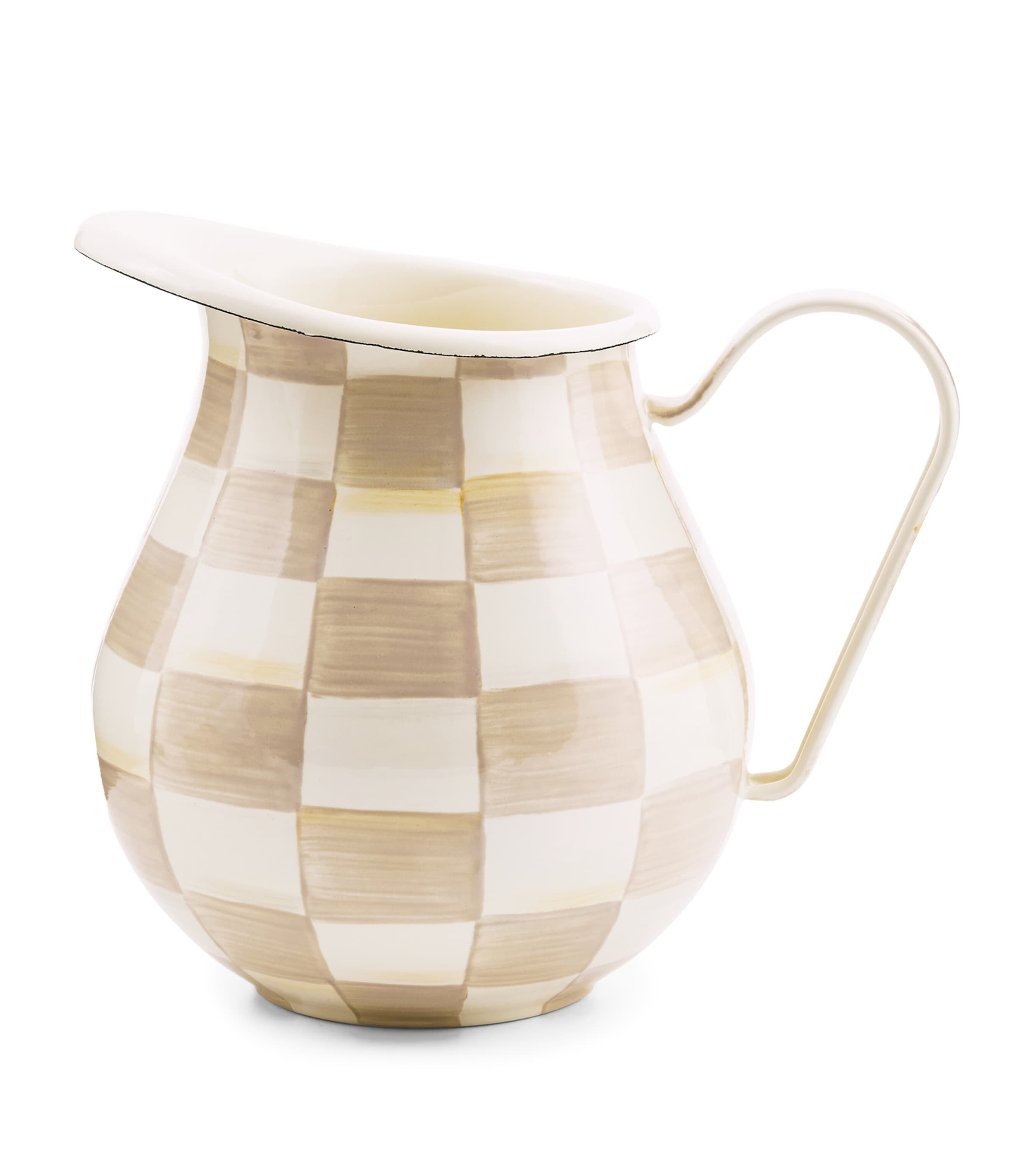 Heavy-Gauge Steel Pitcher with Hand-Painted Finish, 2.84L Capacity