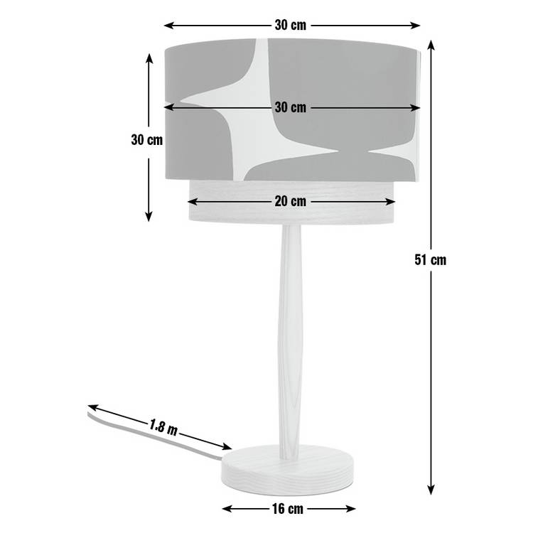 Habitat Lohko table lamp black ash wood - British product