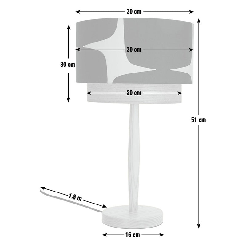 Habitat Lohko table lamp black ash wood - British product