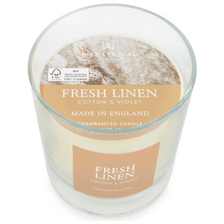 Wax Lyrical Fresh Linen candle, UK version