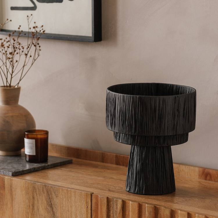 Argos Home black raffia table lamp 26cm - British product