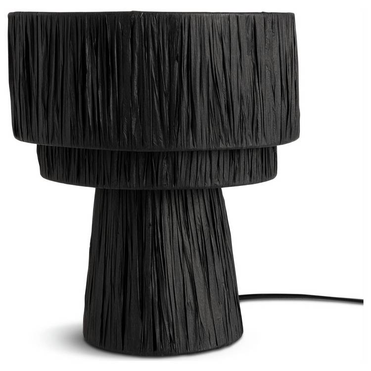 Argos Home black raffia table lamp 26cm - British product