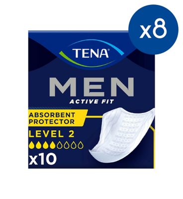 TENA Men Level 2 Incontinence Absorbent - 8 packs of 10 bundle GOODS Boots   