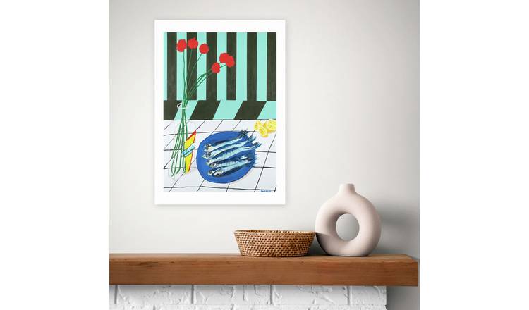 East End Prints striped sardines art print A3, UK version