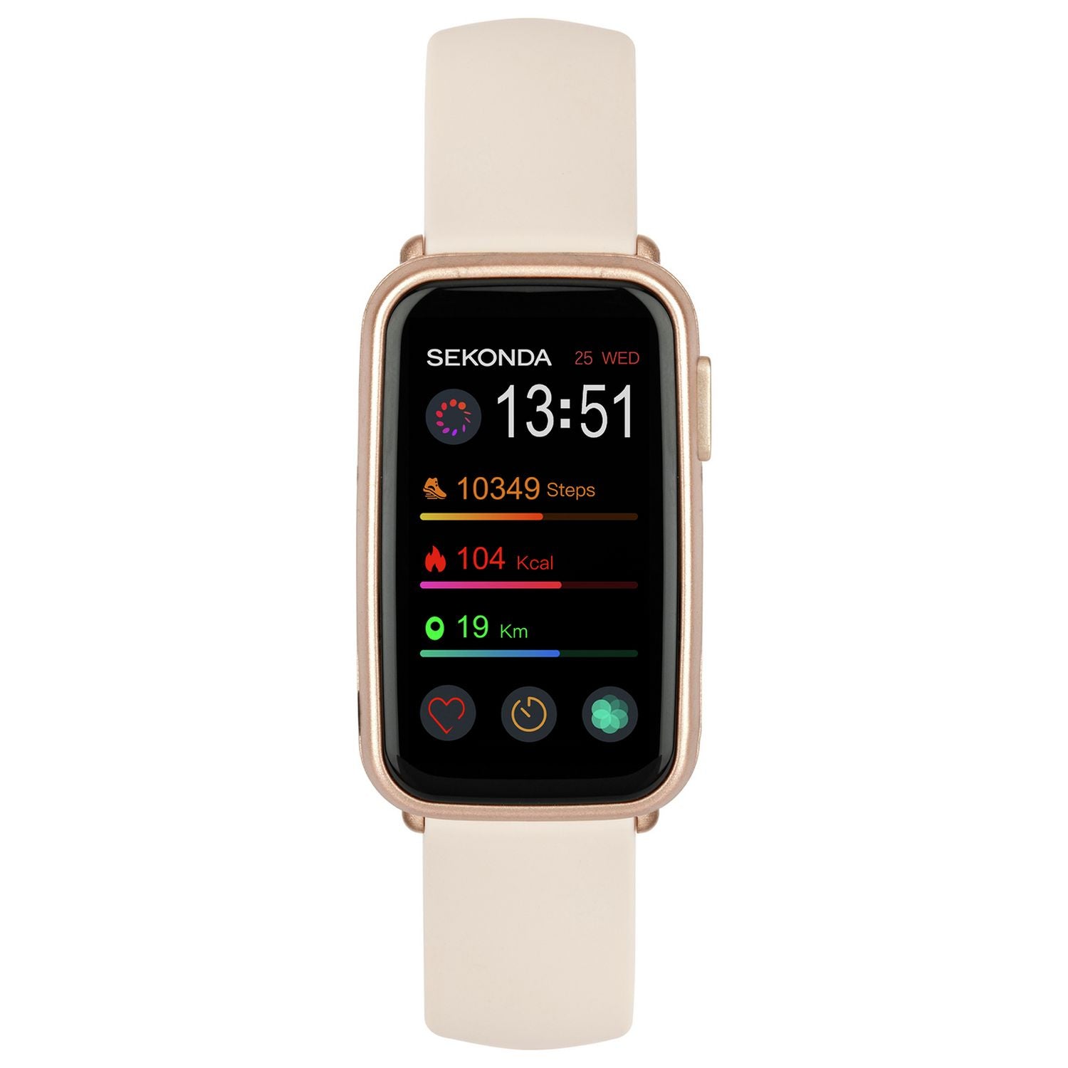 Sekonda fitness tracker smart watch with pink silicone strap (British brand)
