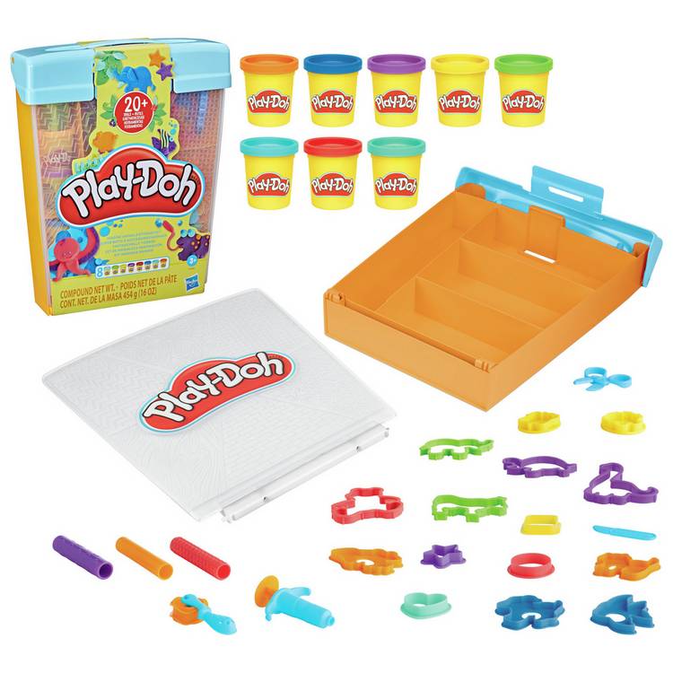 Play-Doh Rainbow Animal Storage Set with 8 Tubs, UK version
