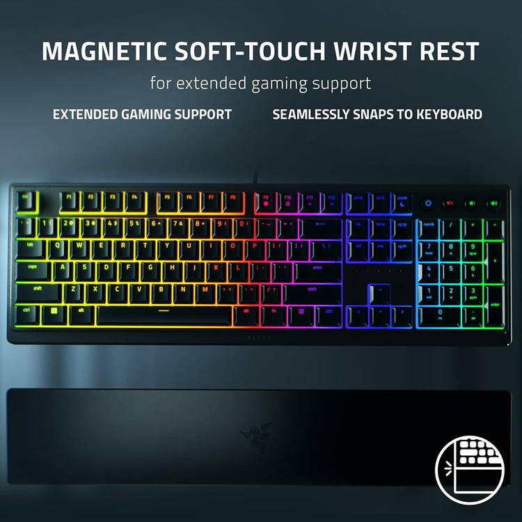 Razer Ornata V3 wired gaming keyboard in black, UK version