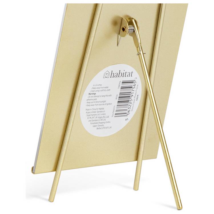 Habitat gold glass easel picture frame 4x6 inches, UK version