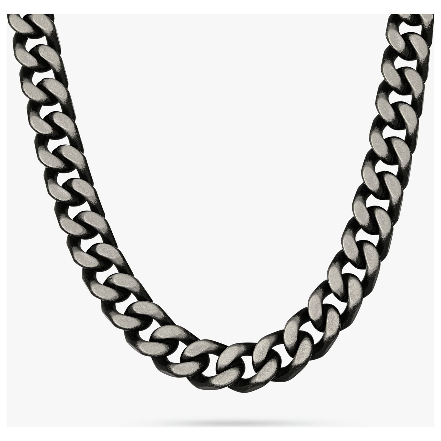 Revere men's antiqued stainless steel curb chain necklace 51cm (British brand)