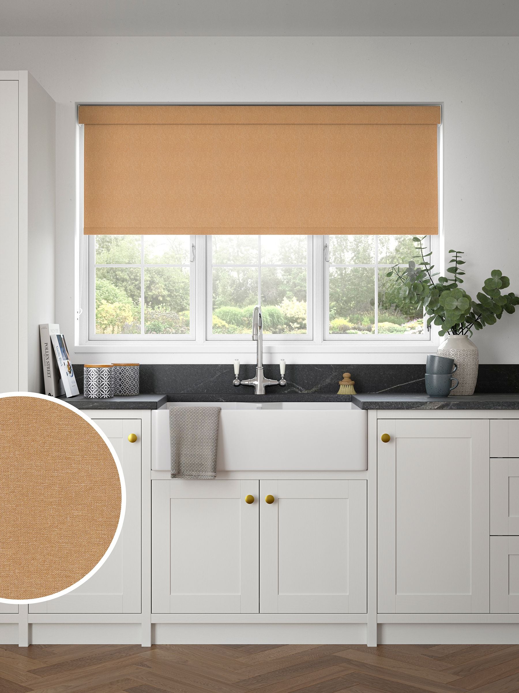 Next Augustus Ochre roller blind, imported from the UK