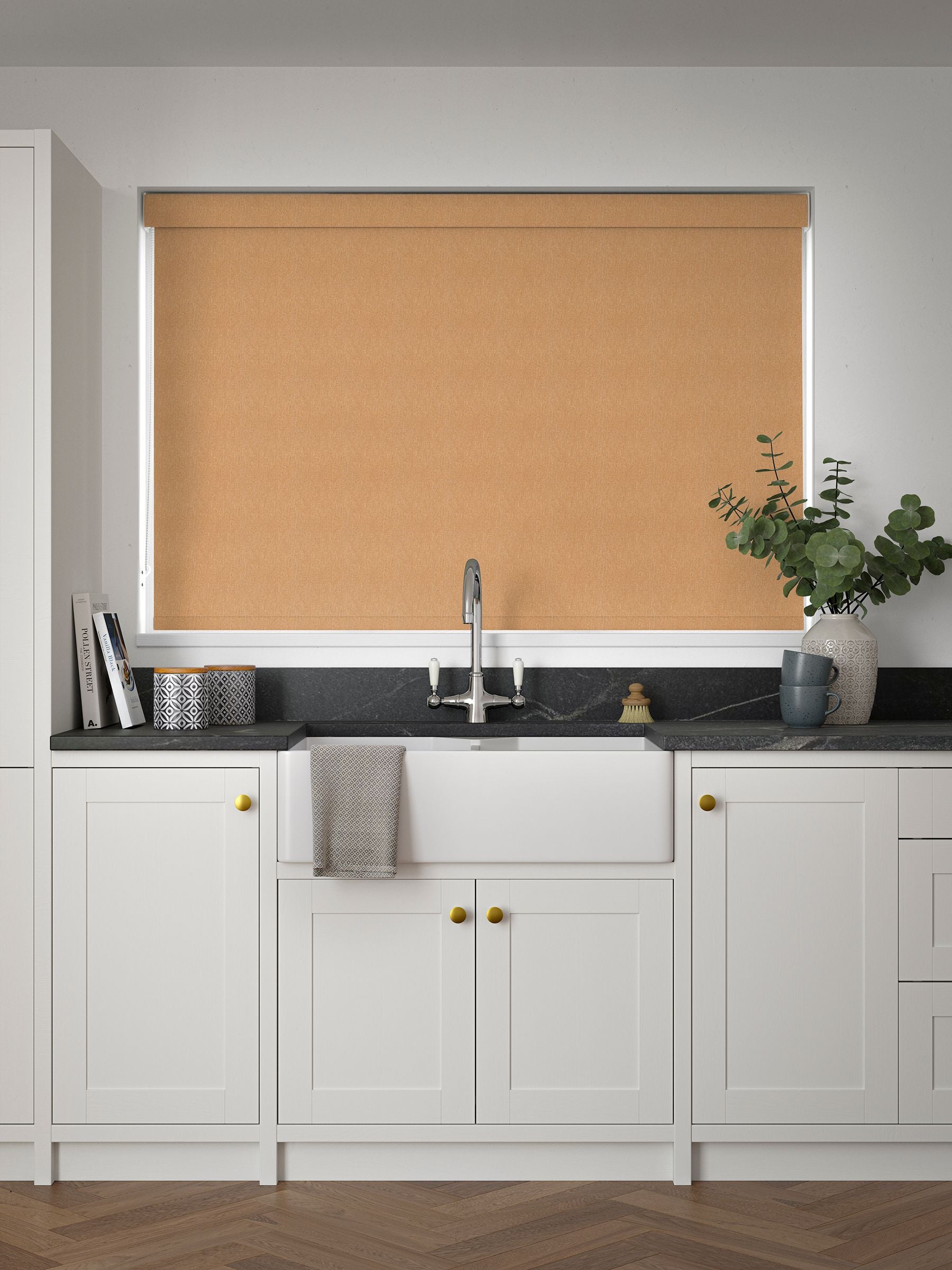 Next Augustus Ochre roller blind, imported from the UK