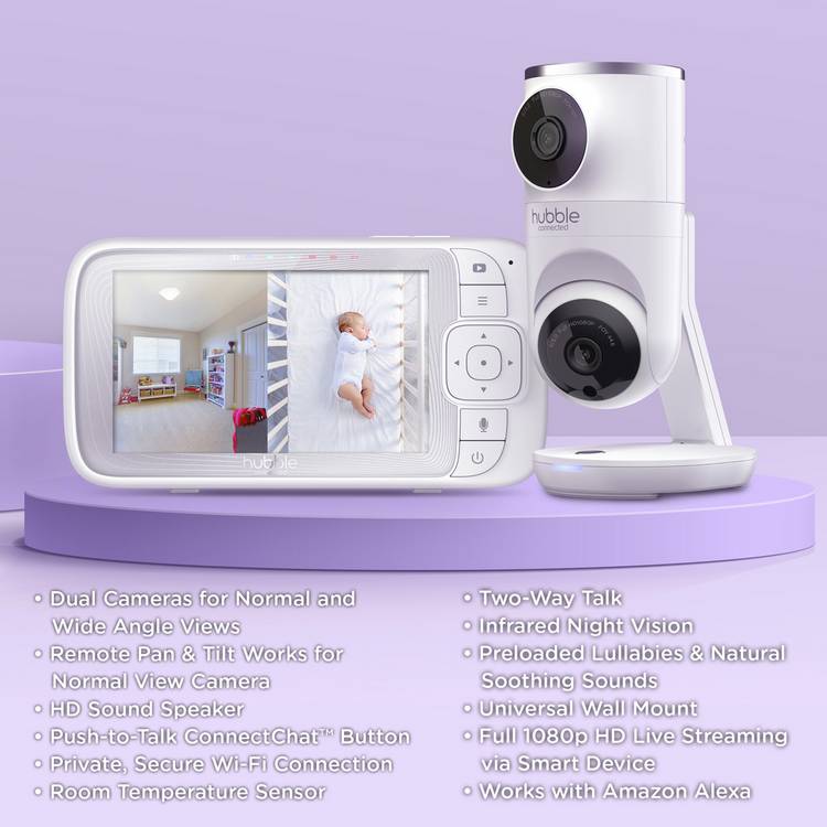 Hubble Nursery Dual Vision smart baby monitor, imported from the UK