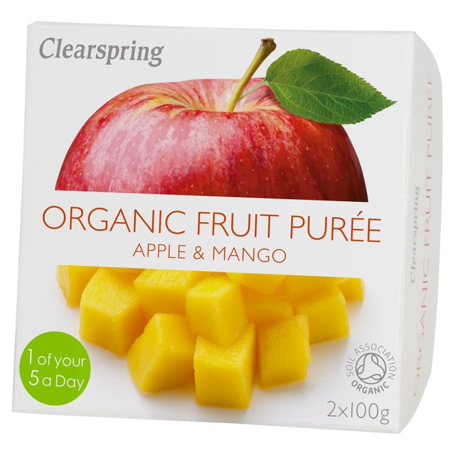 Clearspring Organic Apple & Mango Puree   2 x 100g