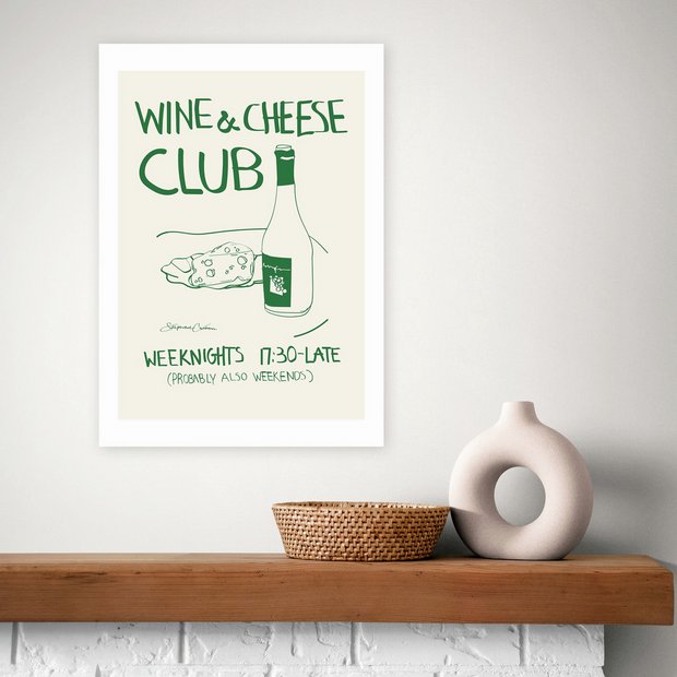 East End Prints Wine Cheese art print A3 - British product