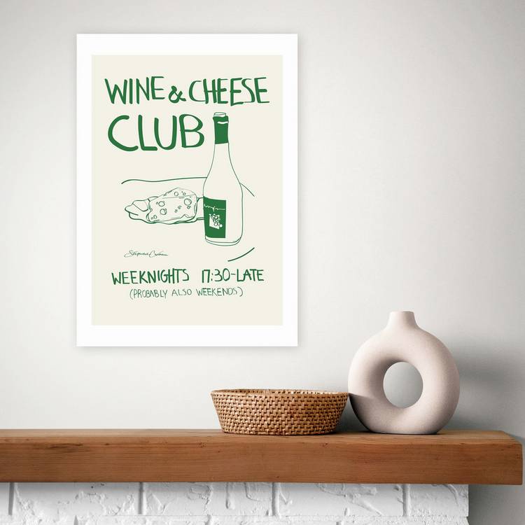 East End Prints Wine Cheese art print A3 - British product