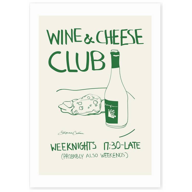 East End Prints Wine Cheese art print A3 - British product
