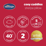 Silentnight Cosy Cuddles sherpa fleece pillow L74x48cm, imported from the UK