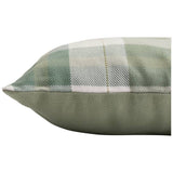 Argos Home woven check cushion in green 43x43cm - British product