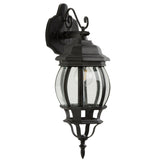 Pumpkin 8 sided black outdoor wall lantern with motion sensor (British brand)