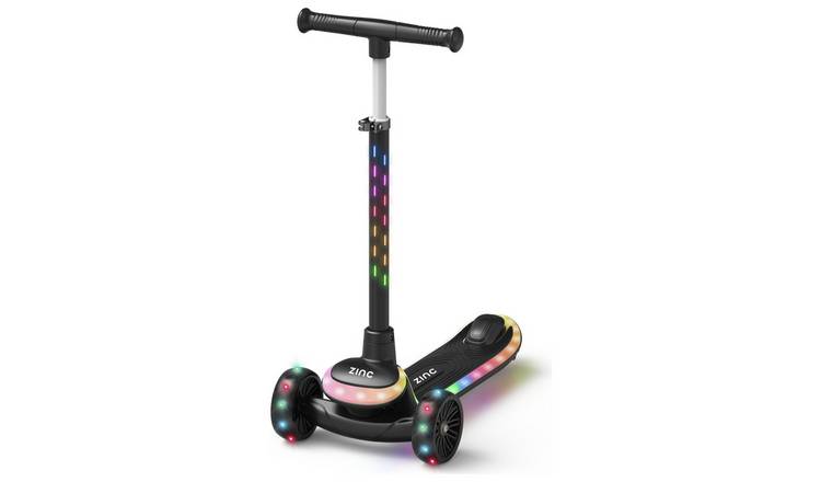 Zinc Sunshine Light Up 3 Wheel Scooter - Black GOODS Argos