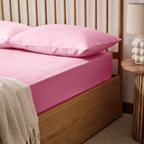 Habitat Extra Deep Plain Pink Fitted Sheet - King size