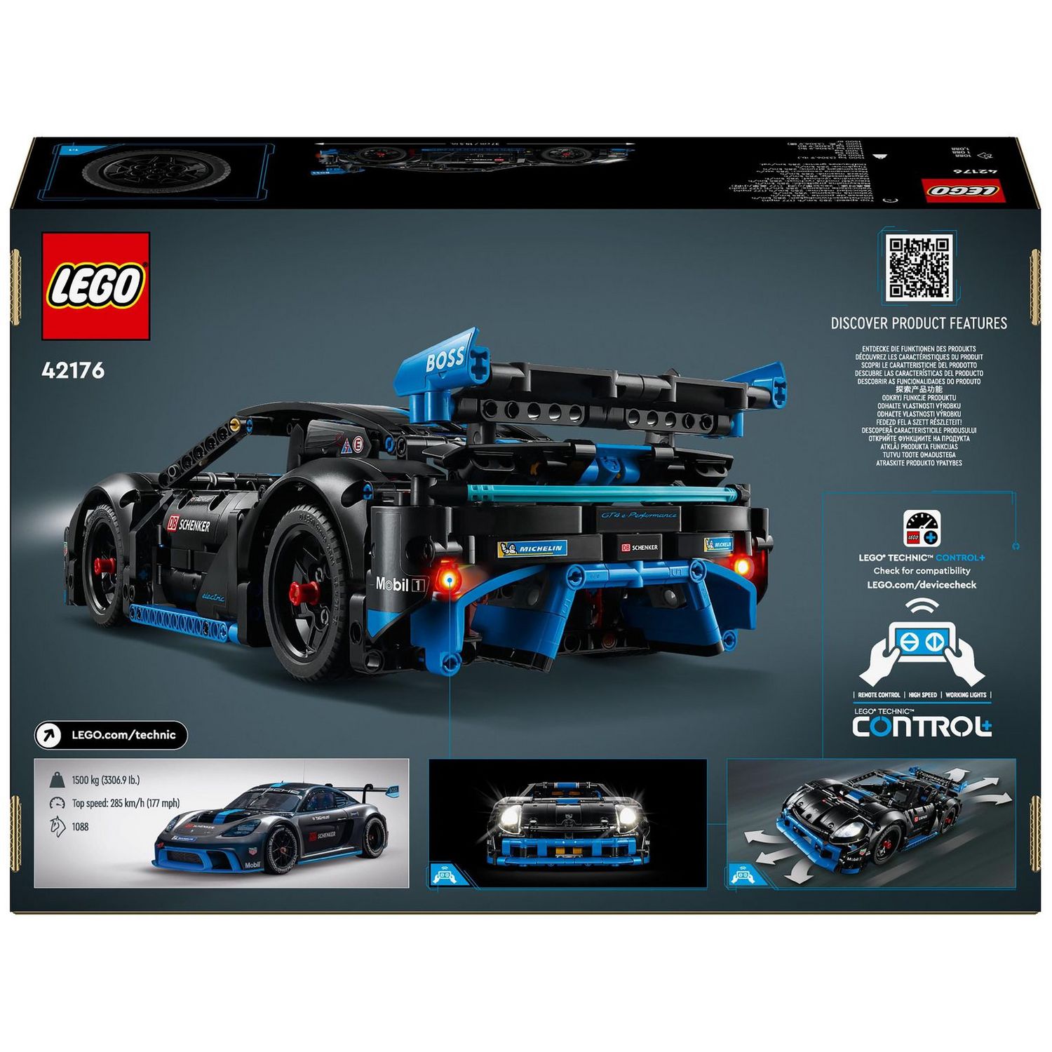 LEGO Technic Porsche GT4 e-Performance race car toy, imported from the UK