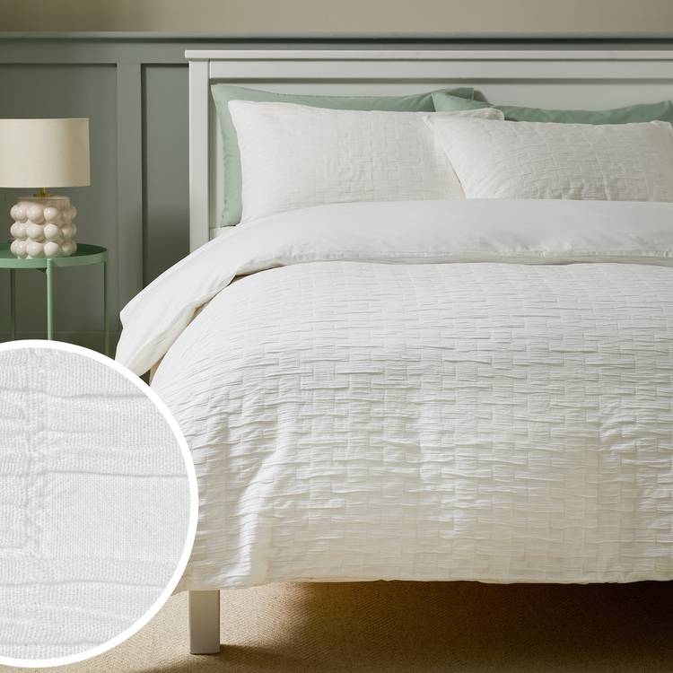 Habitat white crinkle bedding set single, UK version