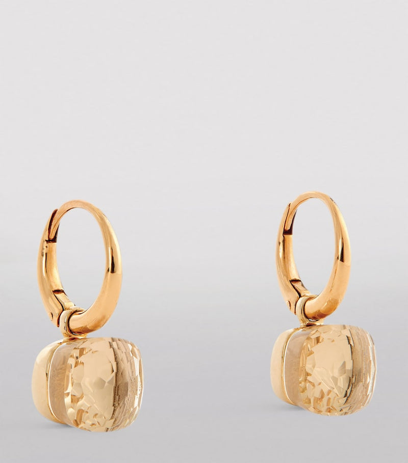 Pomellato rose gold and topaz Petit Nudo drop earrings (British brand)
