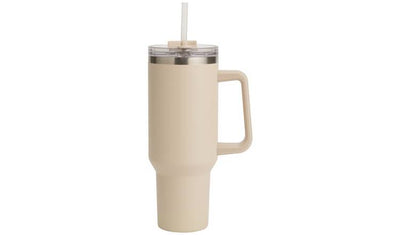 Argos Home Beige Stainless Steel Travel Coffee Cup - 1180ml- Buy online at McGrocer