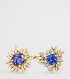 Suzanne Kalan blue sapphire diamond drop earrings 18kt yellow gold - British product